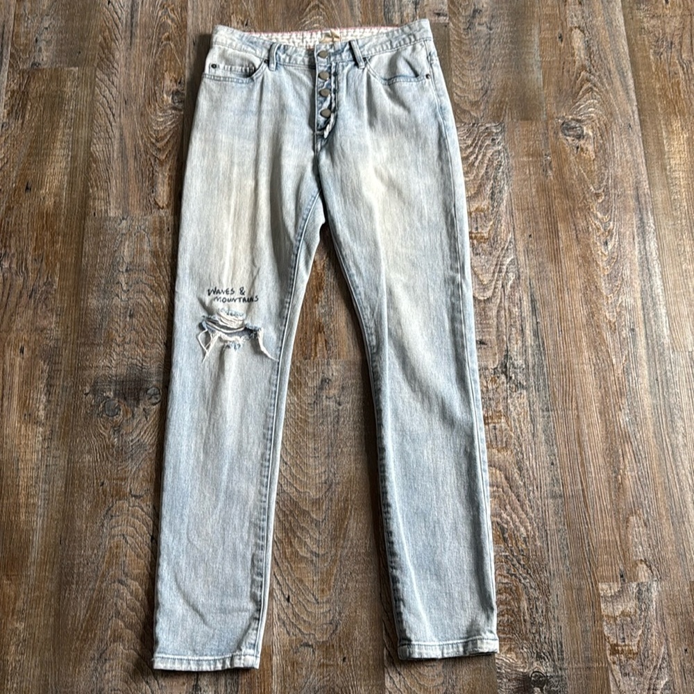 Roxy | Button Fly Straight Leg Jeans